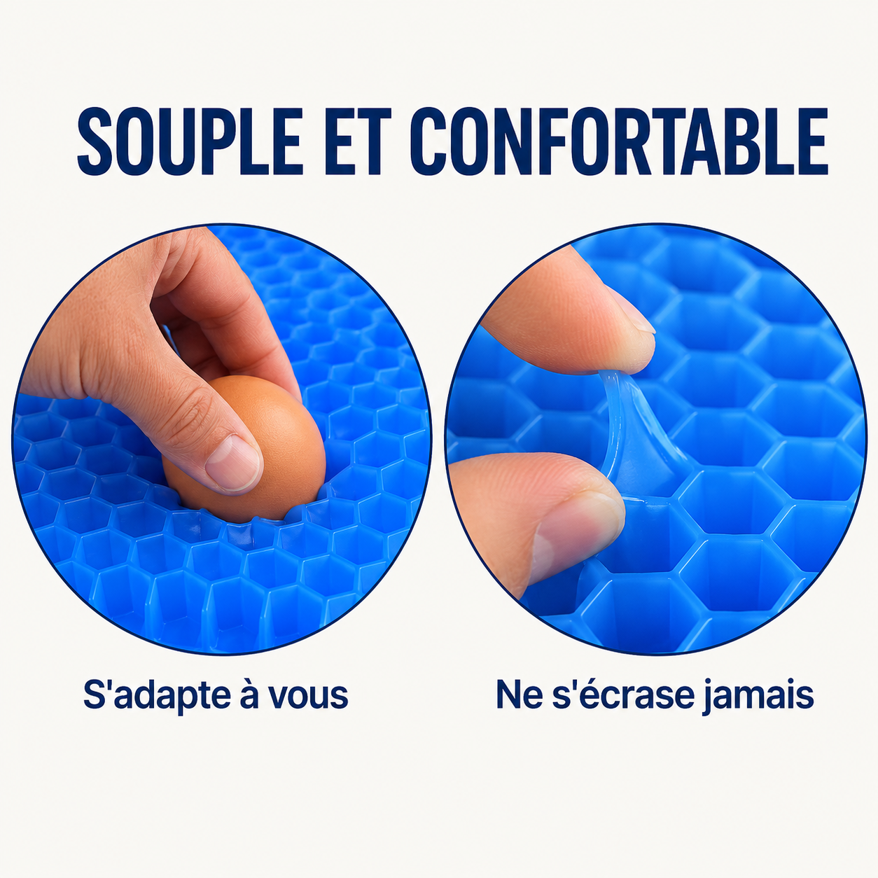 Coussin en gel installé sur une chaise de bureau Image