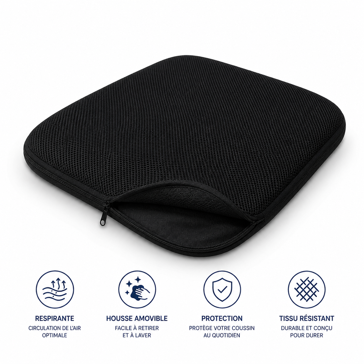 Housse lavable zippée et coussin en gel nid d'abeille Soliva Image