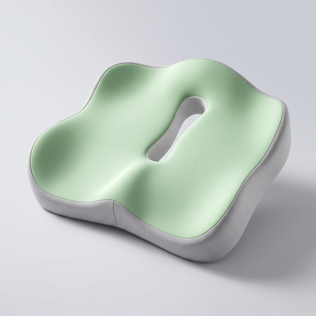 Coussin de siège ergonomique 3D à mémoire de forme vert d'eau avec trou central
