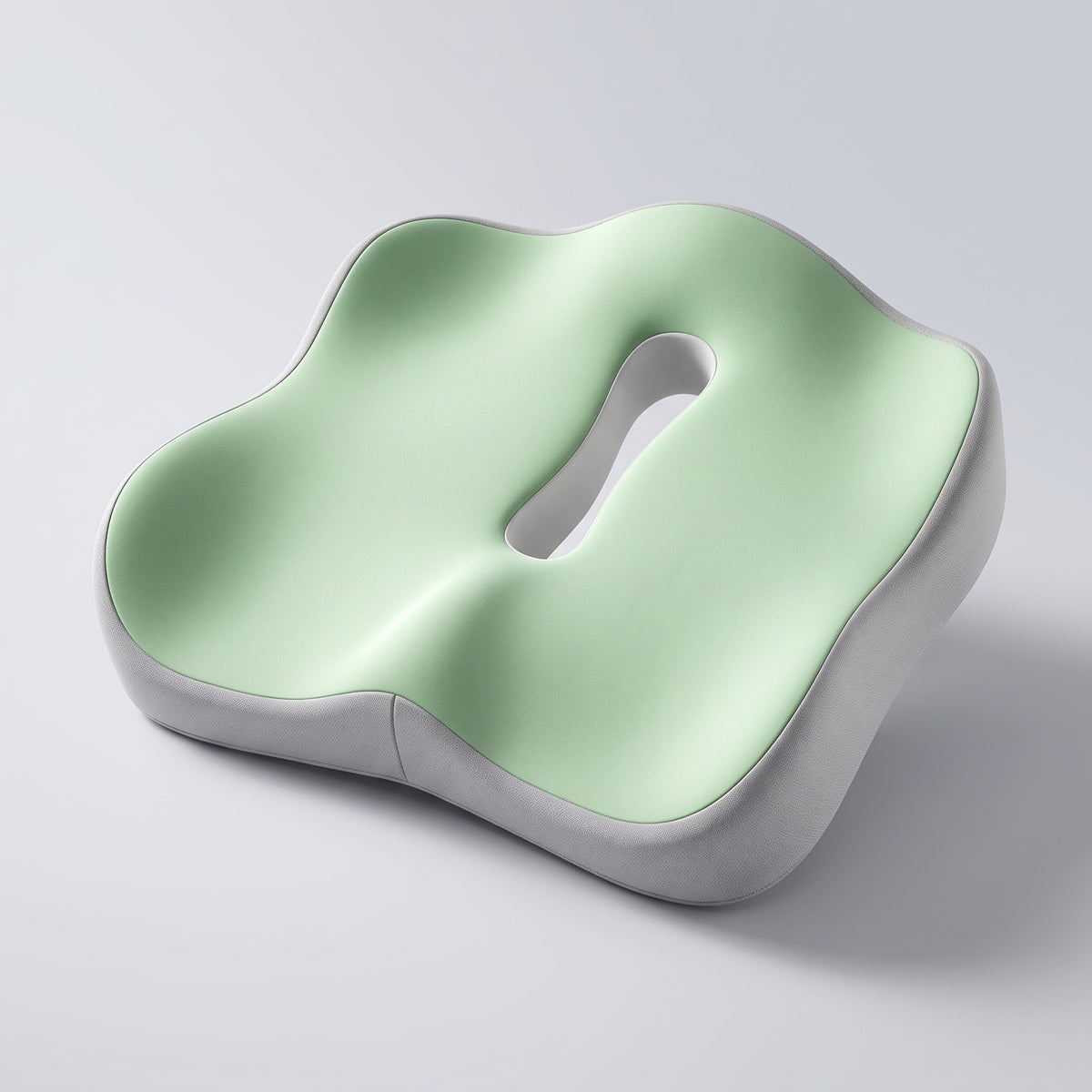 Coussin de siège ergonomique 3D à mémoire de forme vert d'eau avec trou central