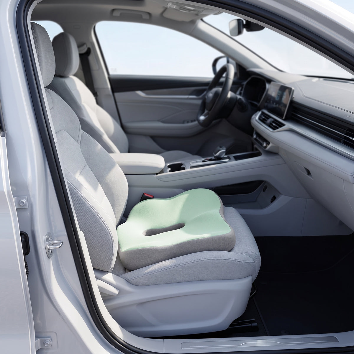 Coussin de siège 3D à mémoire de forme sur un siège de voiture