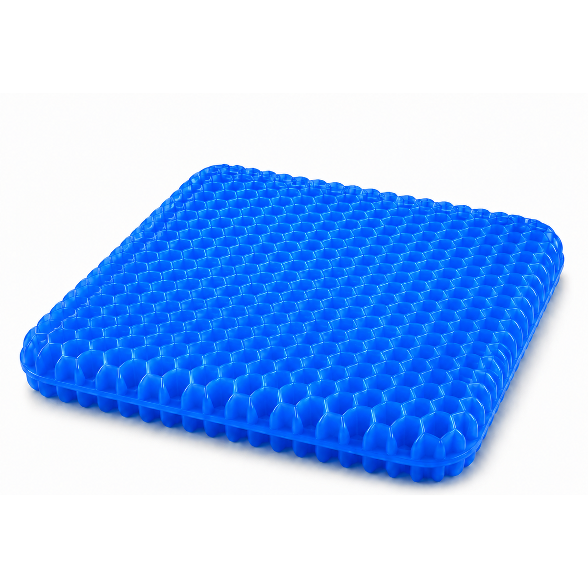 Coussin d'assise en gel bleu nid d'abeille Soliva, lot de 2 avec housses